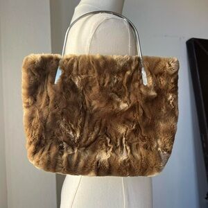 Vintage Brown Faux Fur Tote Bag